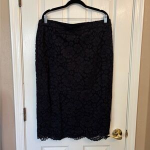 Talbots Black Lace Skirt Midi Women’s Size 16 VN 5404 New W Tags Work Classic